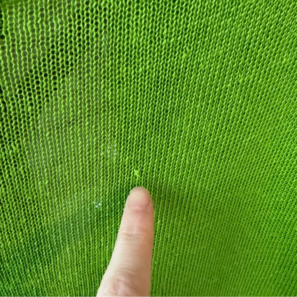 Massimo Dutti Bright Vibrant Green Linen Collared Short Sleeve Top - Picture 8 of 8